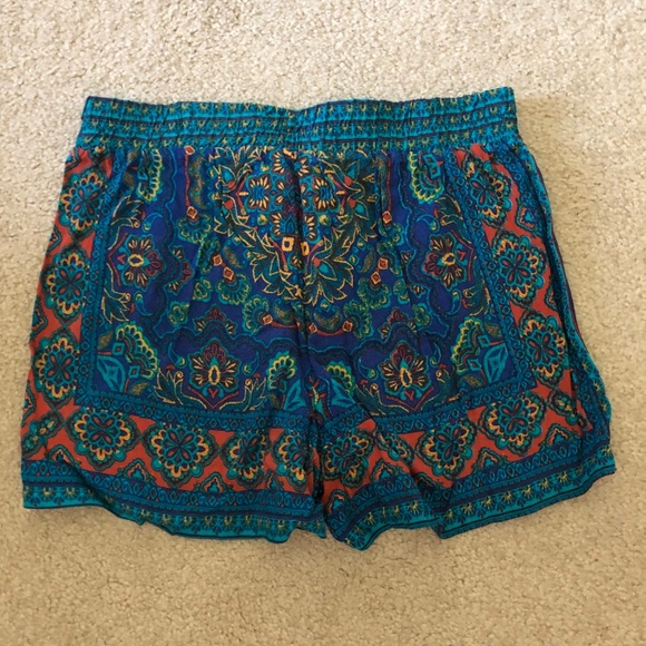 Blue and Orange Print Shorts - Picture 3 of 3